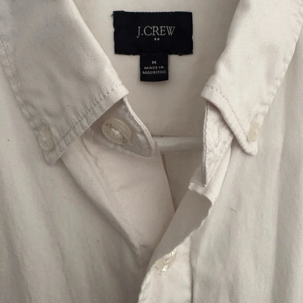 Men’s J. Crew White and Navy Striped Shirt